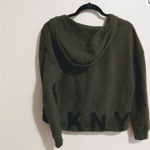 DKNY Dark Olive Crop Women's Hoodie